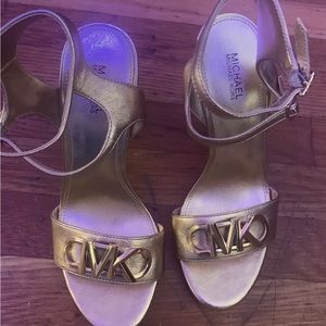 Size 6 Michael Kors Strappy Gold High Heels
